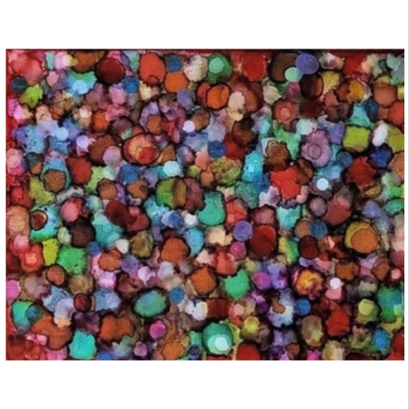 Hand Crafted Abstract Design 11x14 Inches Canvas Painting - Picture 3 of 4